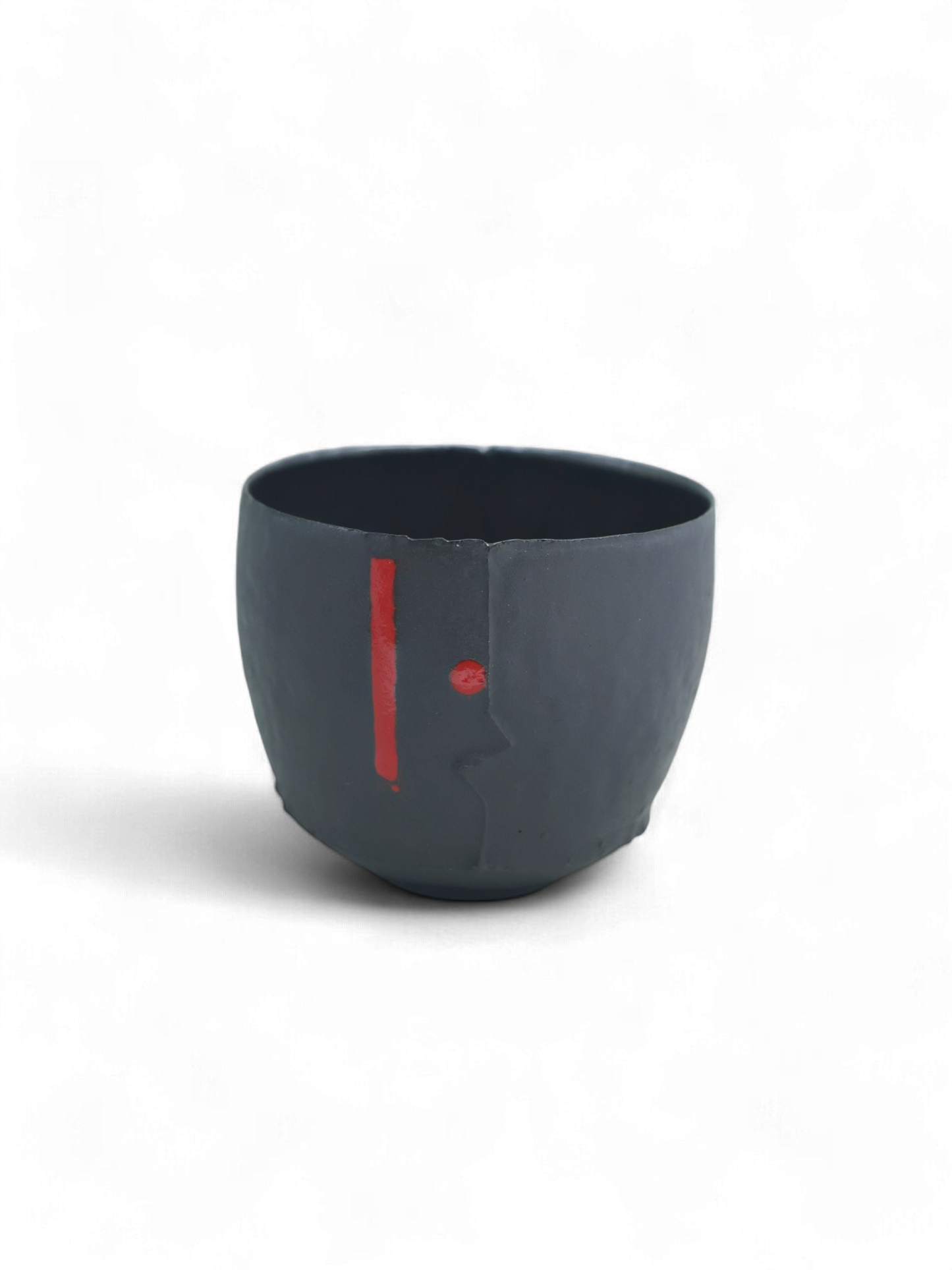 Black and Red Speckled Tea Cup